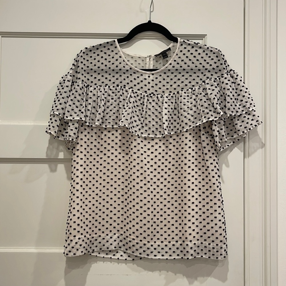 White and black blouse
